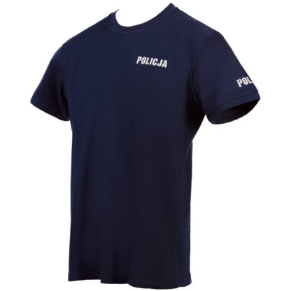 Koszulka T Shirt Policja 100% Bawełna Granatowa Odblaskowa - obrazek 4