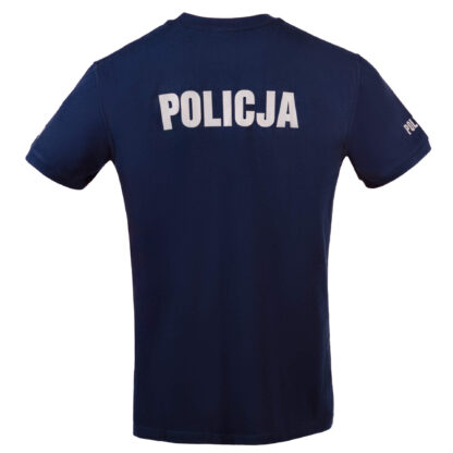 Koszulka T Shirt Policja 100% Bawełna Granatowa Odblaskowa - obrazek 5