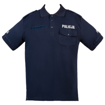 Police Men's Polo Shirt with Pennons Cotton Navy Duty Shirt - Image 3
