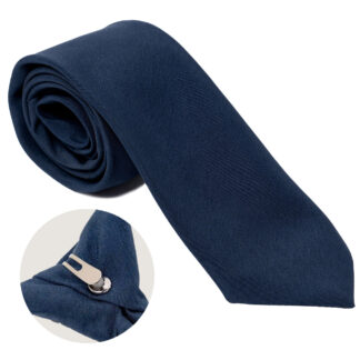 Krawat bezpieczny na klips granatowy Policja