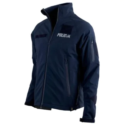 Softshell Policja Kurtka Ochronna Wodoodporna z Rzepami i Zamkami - obrazek 4